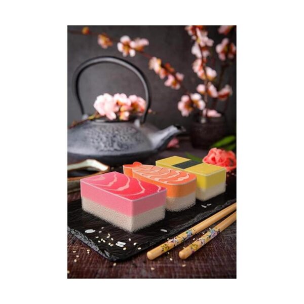 Genuine Fred WASHABI Juego de 3 esponjas surtido de sushi_2