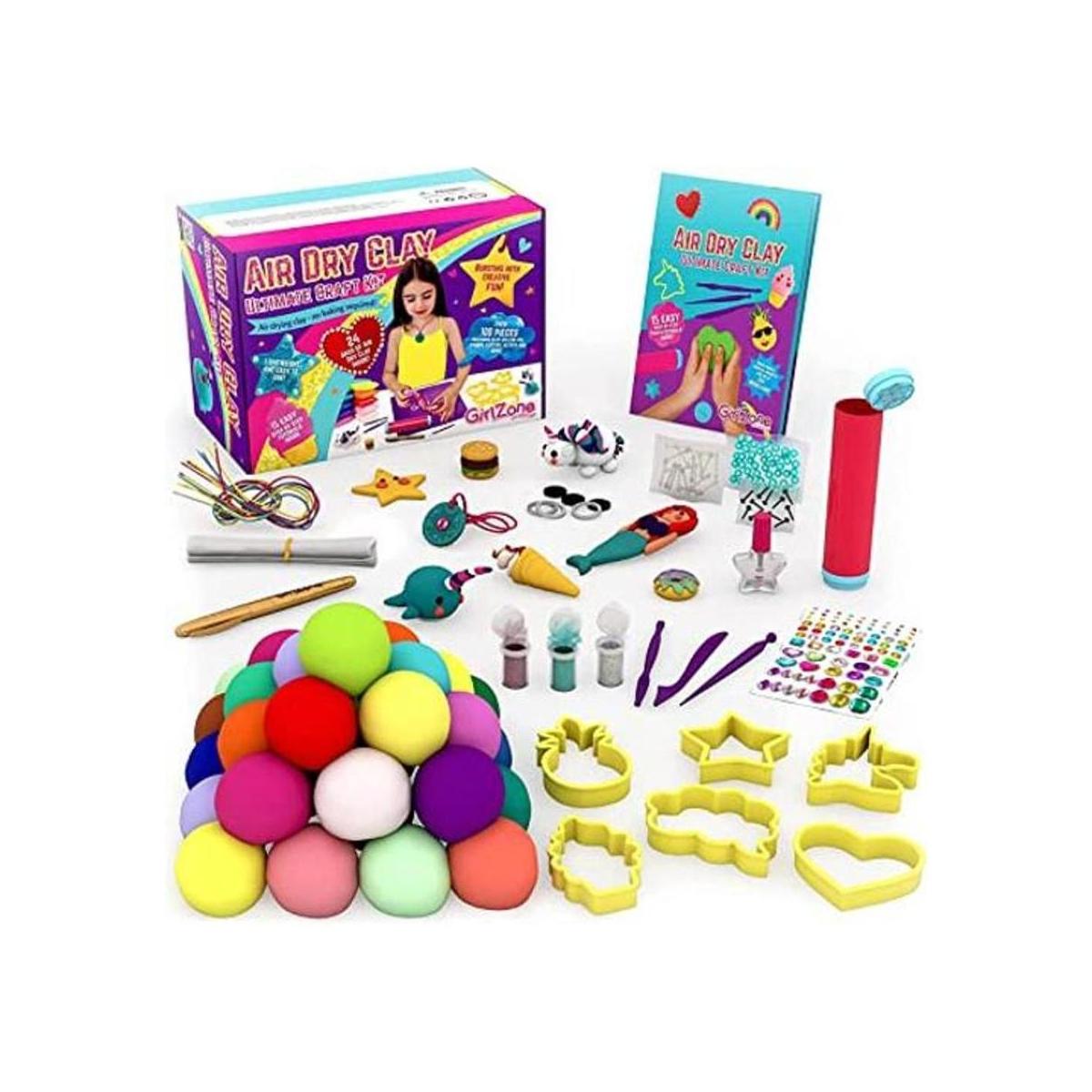 GirlZone Air Dry Clay Ultimate Craft Kit de más de 100