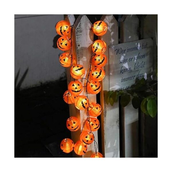 Goothy Guirnalda de luces de farol de calabaza de_4