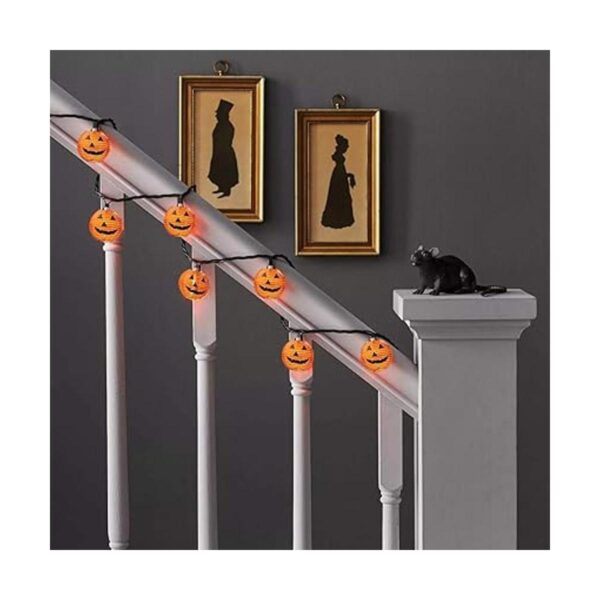 Goothy Guirnalda de luces de farol de calabaza de_6