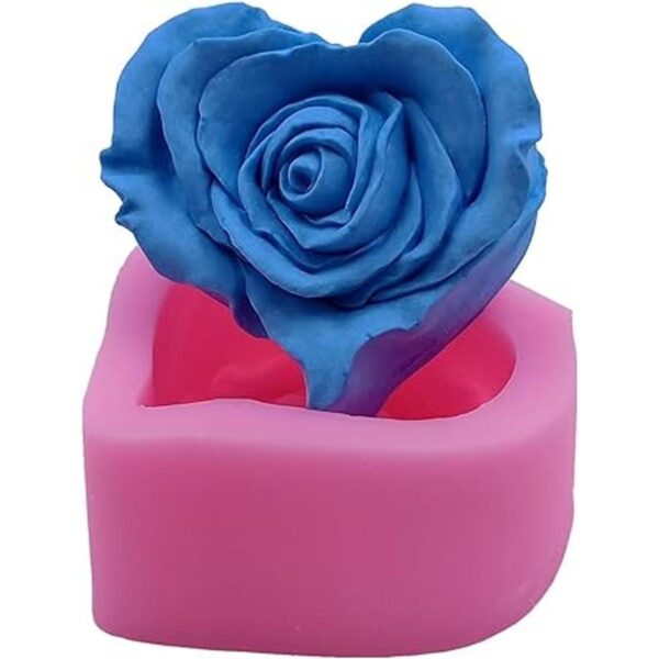 Great Mold Moldes de vela de rosas 3D en forma de corazón