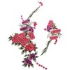 Gran bordado de peonía flor apliques Cheongsametapa ropa_5