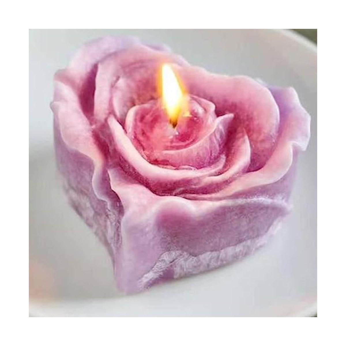 Great Mold Moldes de vela de rosas 3D en forma de corazón