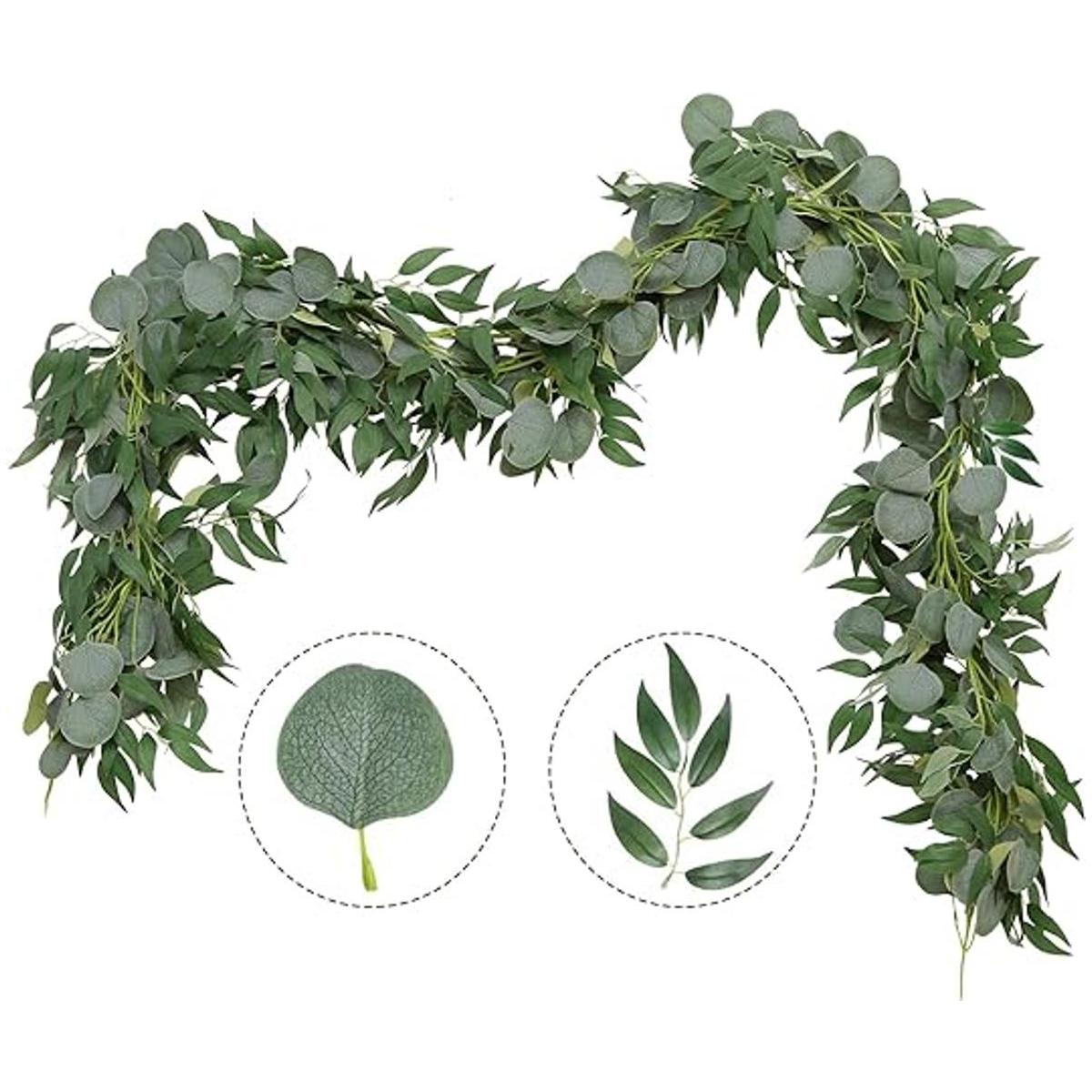 Greentime Paquete de 2 guirnaldas de vegetación de 6.5