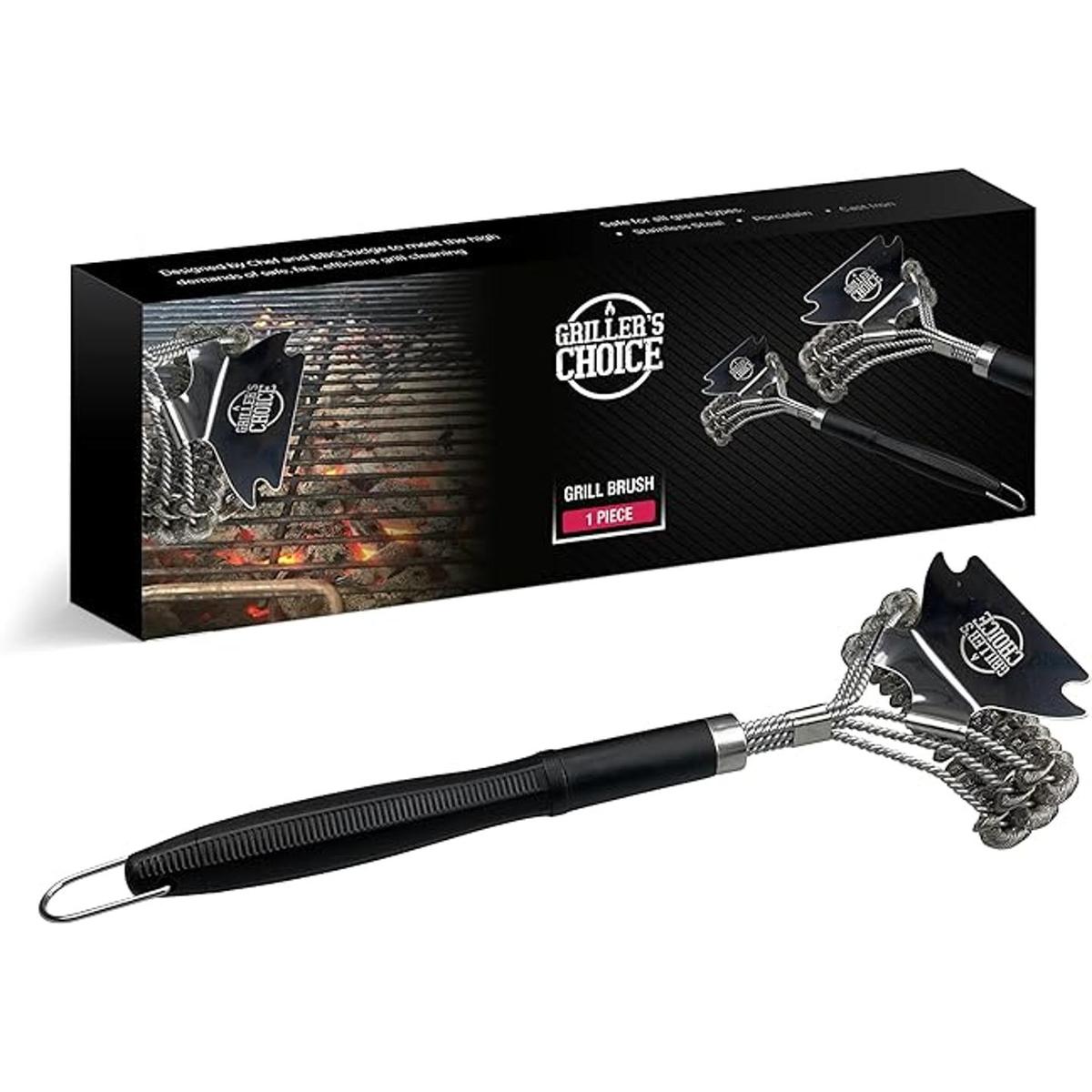 Grillers Choice Cepillo de parrilla comercial 2 bobinas