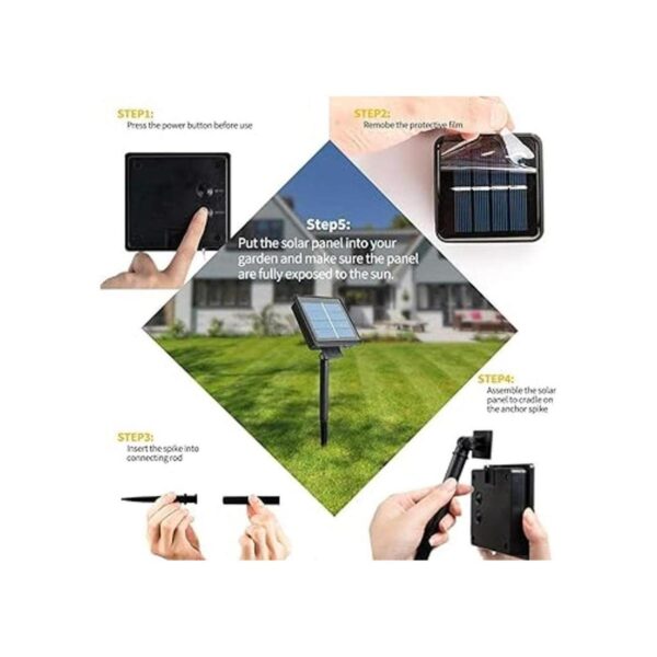 Guirnalda de luces solares de Navidad verdes para el día