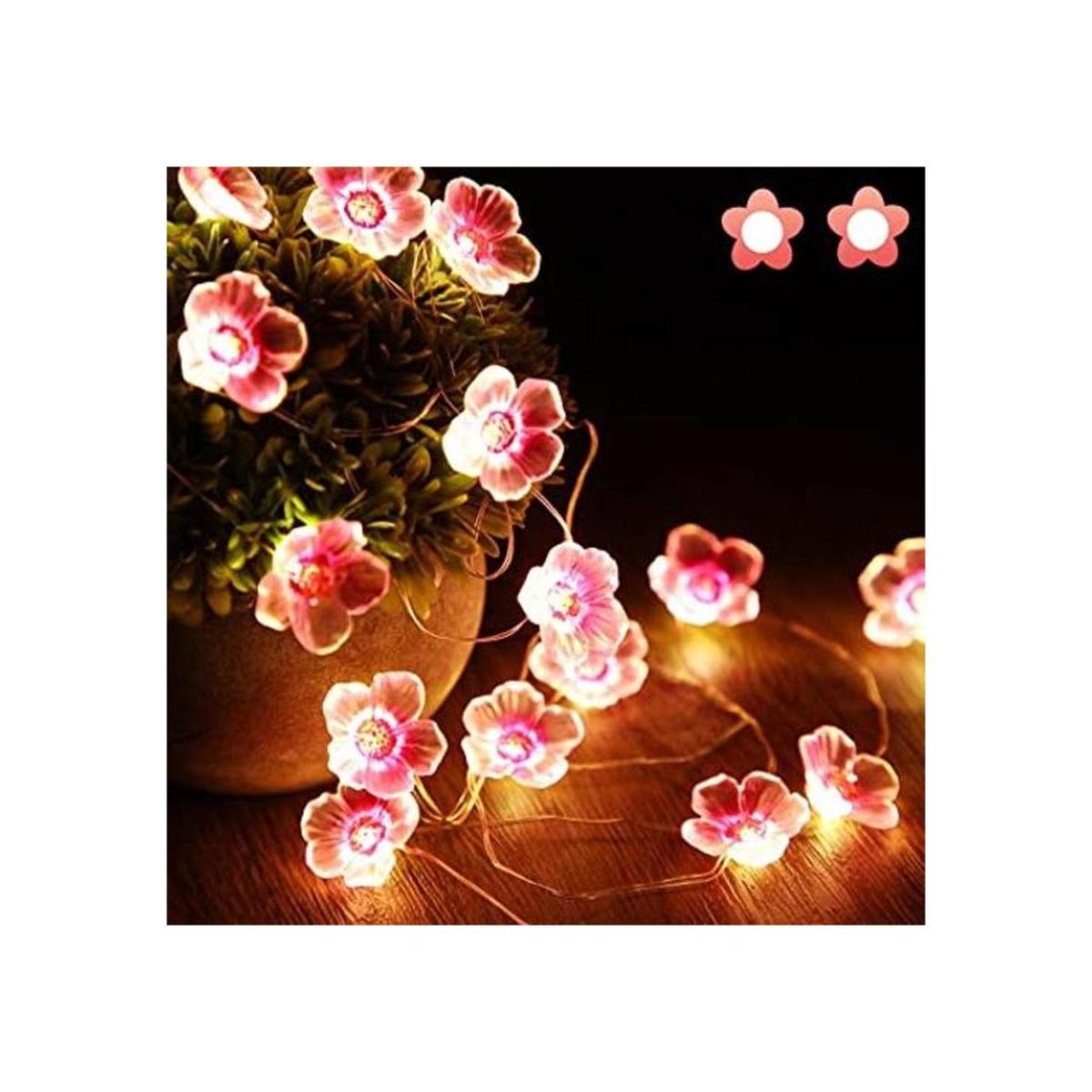 Guirnalda de luces de flor de cerezo para dormitorio de
