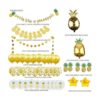 Guirnalda de piña con purpurina dorada para decoración de