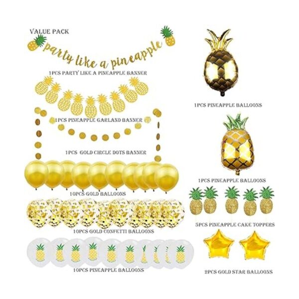 Guirnalda de piña con purpurina dorada para decoración de