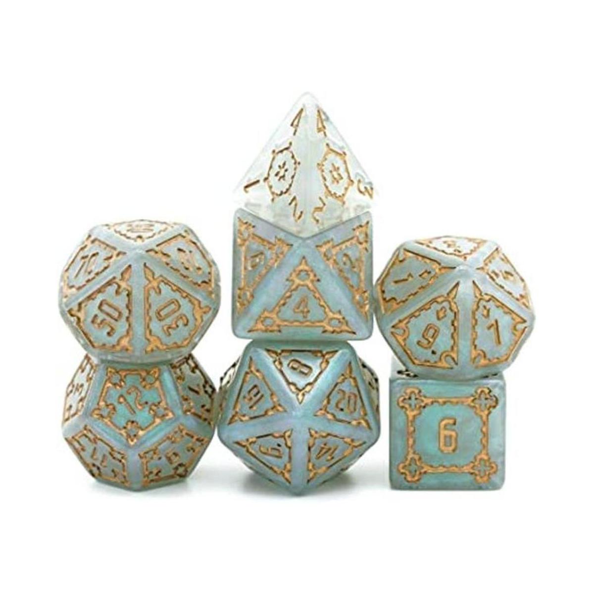 HDdais Juego de 7 dados de 25 mm DND gigantes con caja