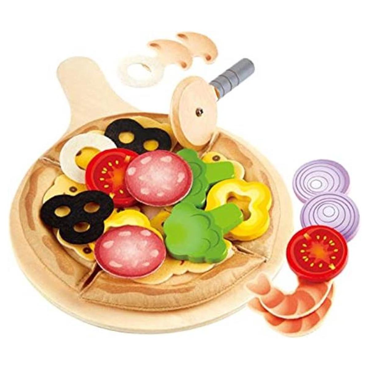 Hape Juego perfecto de madera para pizza para cocina de