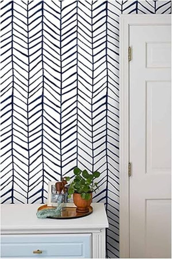 HaokHome 960202 Modern Stripe Peel and Stick Wallpaper for_4