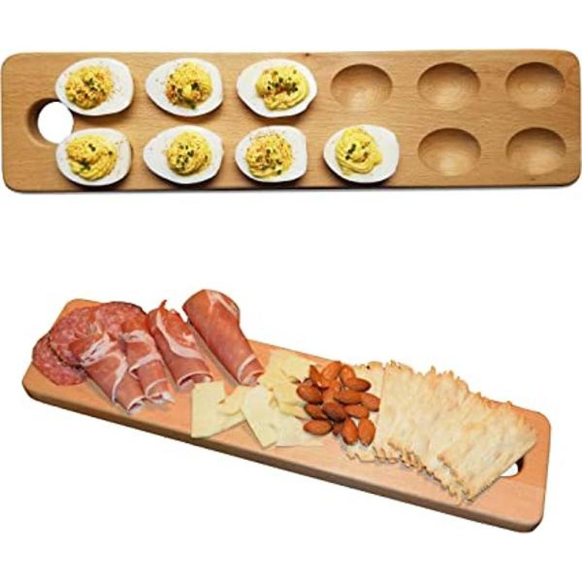 HigherHuman Bandeja reversible de madera para huevos y