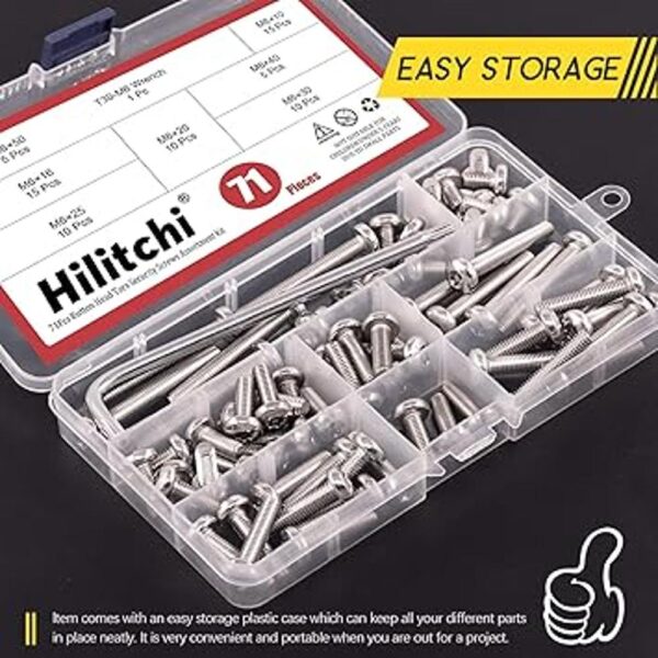 Hilitchi Tornillos de seguridad Torx de cabeza de botón