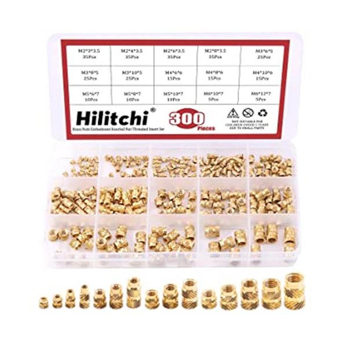 Hilitchi 300 tuercas moleteadas de latón tuerca de