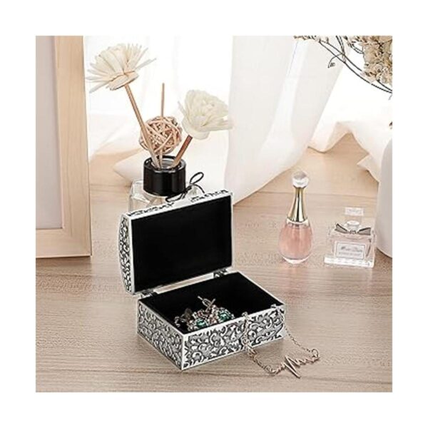 Hipiwe Caja de joyería de metal vintage pequeña caja de_3