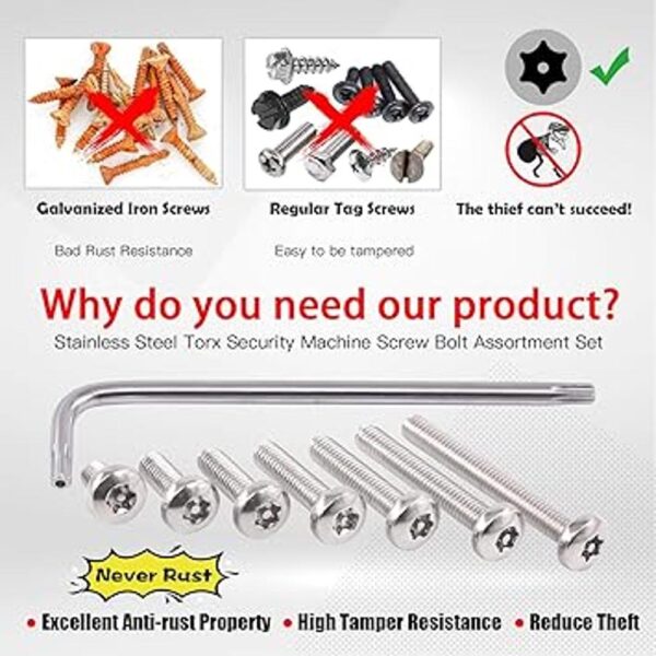 Hilitchi Tornillos de seguridad Torx de cabeza de botón