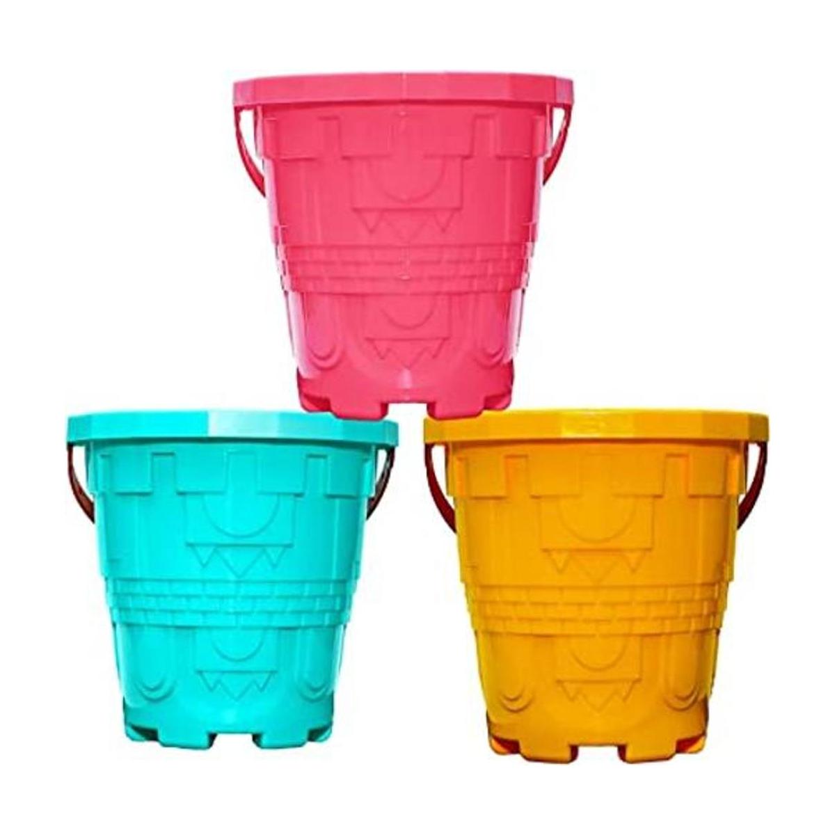 Holady Cubos de plástico para castillo de playa cubo de
