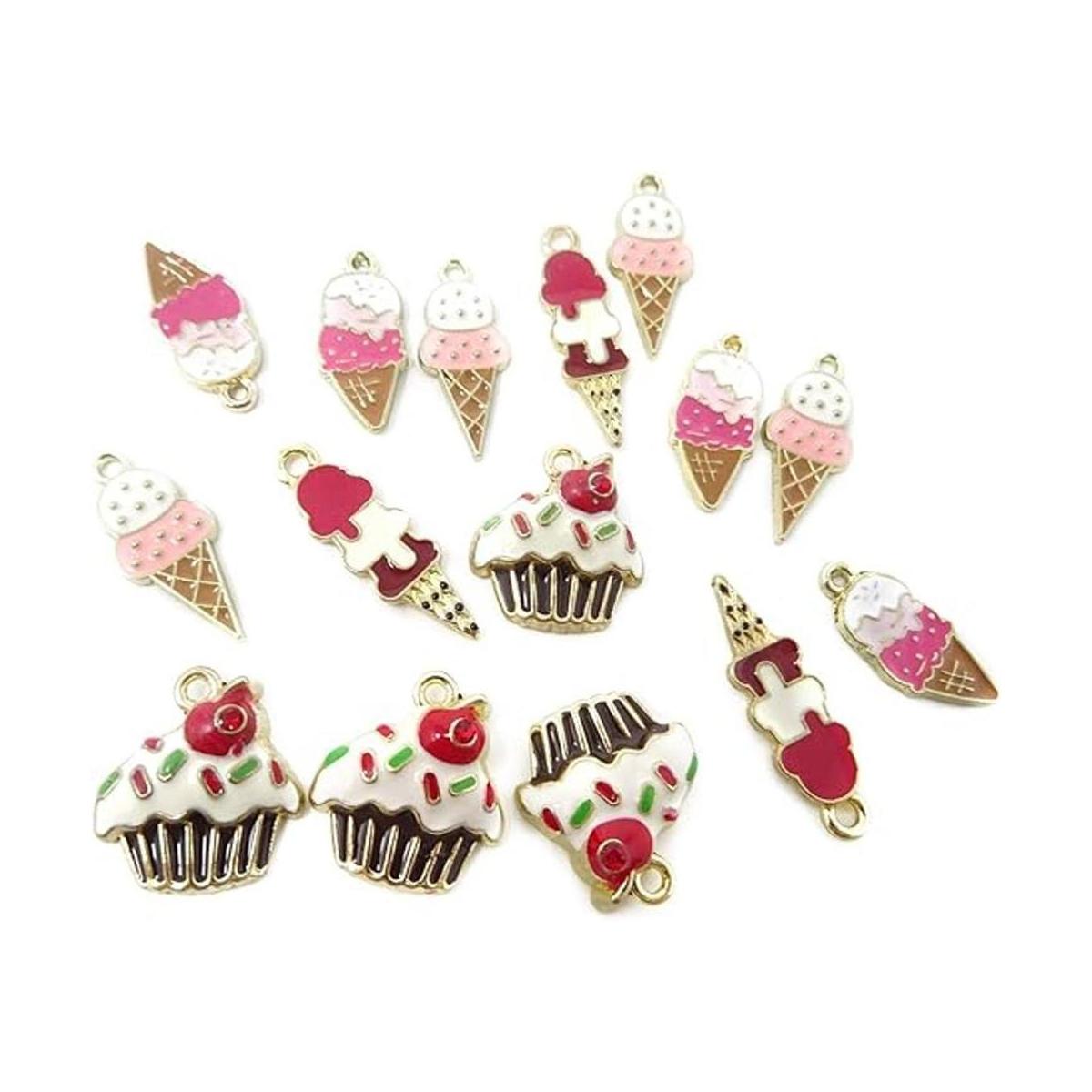 Honbay 16 colgantes esmaltados con forma de helado para