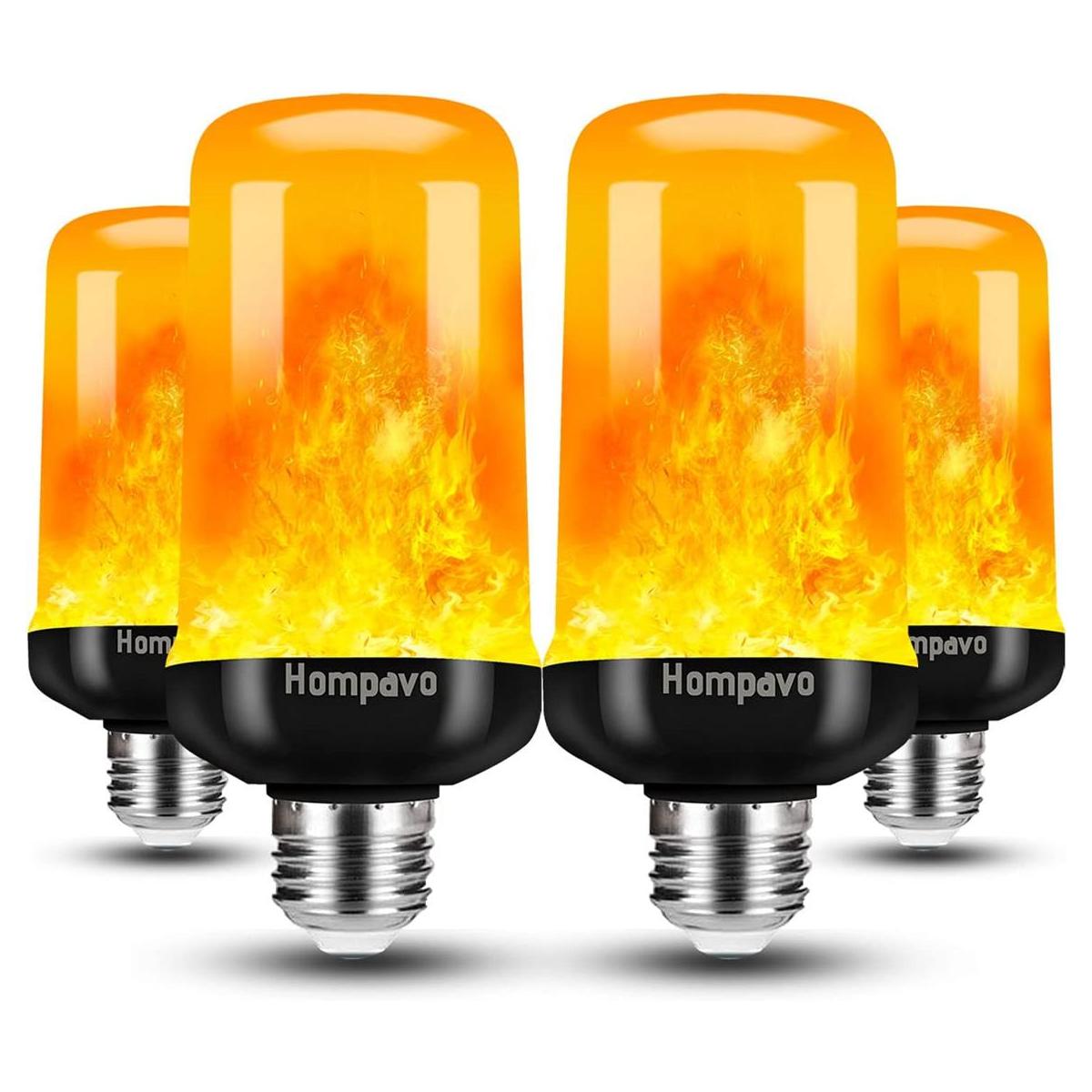 Hompavo Bombilla LED de llama bombillas con 4 modos de