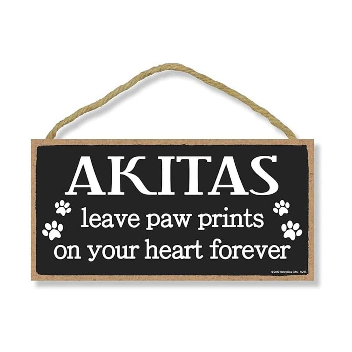Honey Dew Gifts Akitas Leave Paw Prints Cartel decorativo