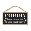 Honey Dew Gifts Corgis Leave Paw Prints Cartel decorativo_1