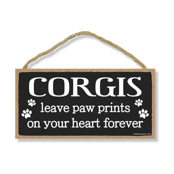 Honey Dew Gifts Corgis Leave Paw Prints Cartel decorativo_1