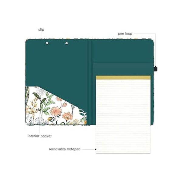 Hongri Portapapeles Folio con libreta forrada recargable y_4