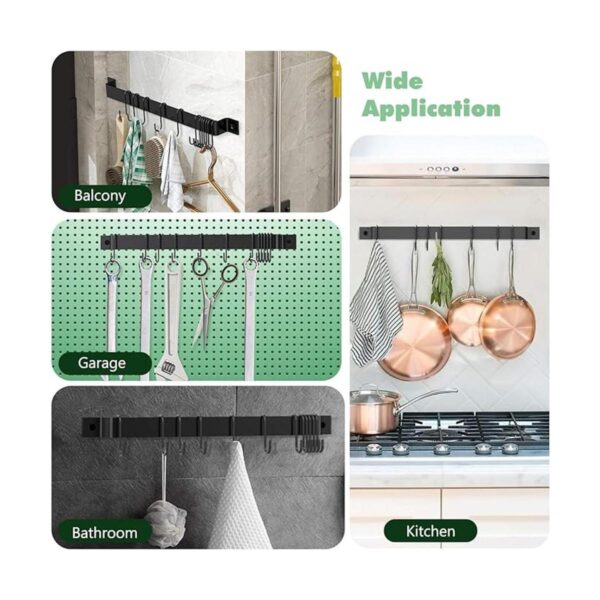 Housolution Riel de cocina con 15 ganchos colgador de