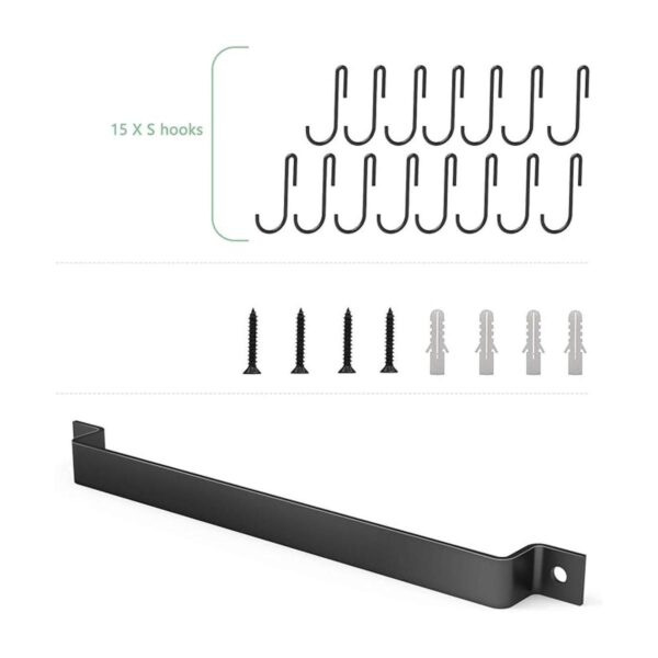 Housolution Riel de cocina con 15 ganchos colgador de