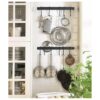 Housolution Riel de cocina con 15 ganchos colgador de