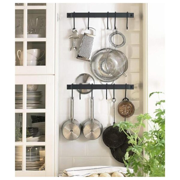 Housolution Riel de cocina con 15 ganchos colgador de