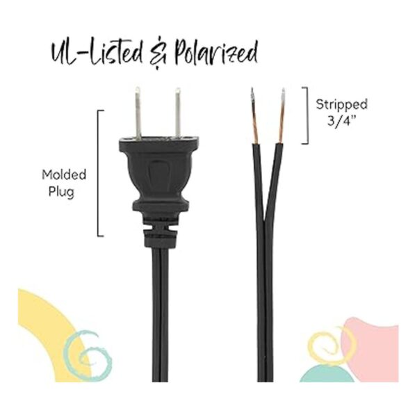 I Like That Lamp Cable de lámpara negro de 12 pies cable_3