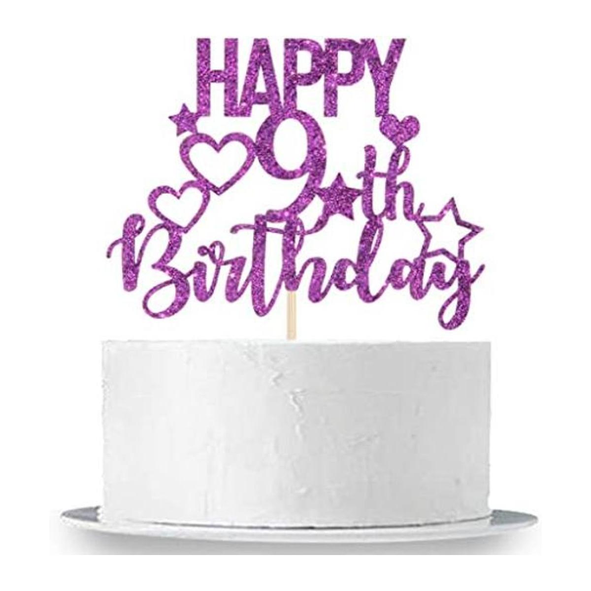 INNORU Decoración para tarta de cumpleaños para 9 años