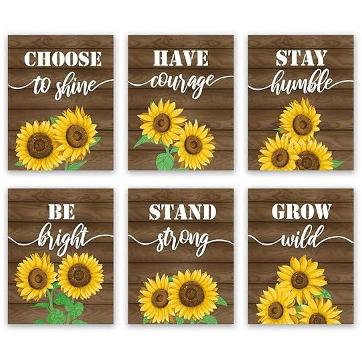 Impresión inspiradora de girasoles para pared impresión