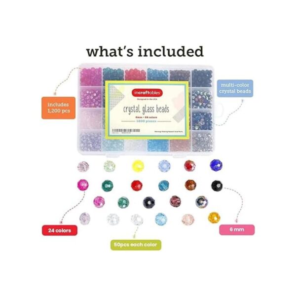 Incraftables Kit de cuentas de cristal de 24 colores 1200_2
