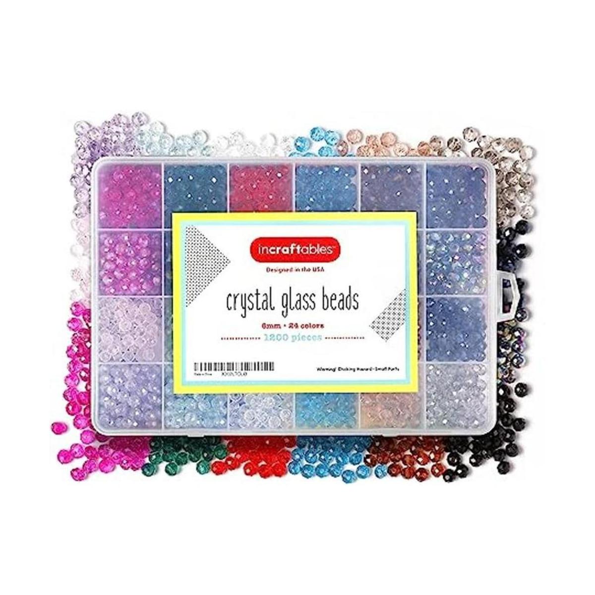 Incraftables Kit de cuentas de cristal de 24 colores 1200