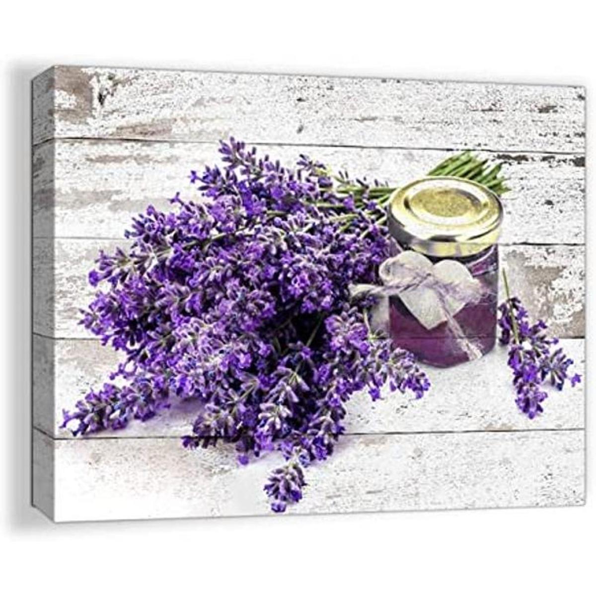 Imágenes de lavanda morada para decoración de pared baño