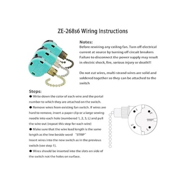 Interruptor de ventilador de techo Zing Ear ZE268S6 3_4