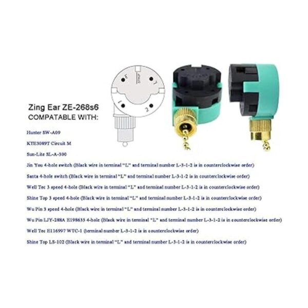 Interruptor de ventilador de techo Zing Ear ZE268S6 3_5