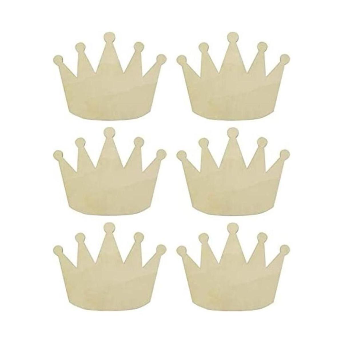 JANOU 6 piezas de madera en forma de corona para