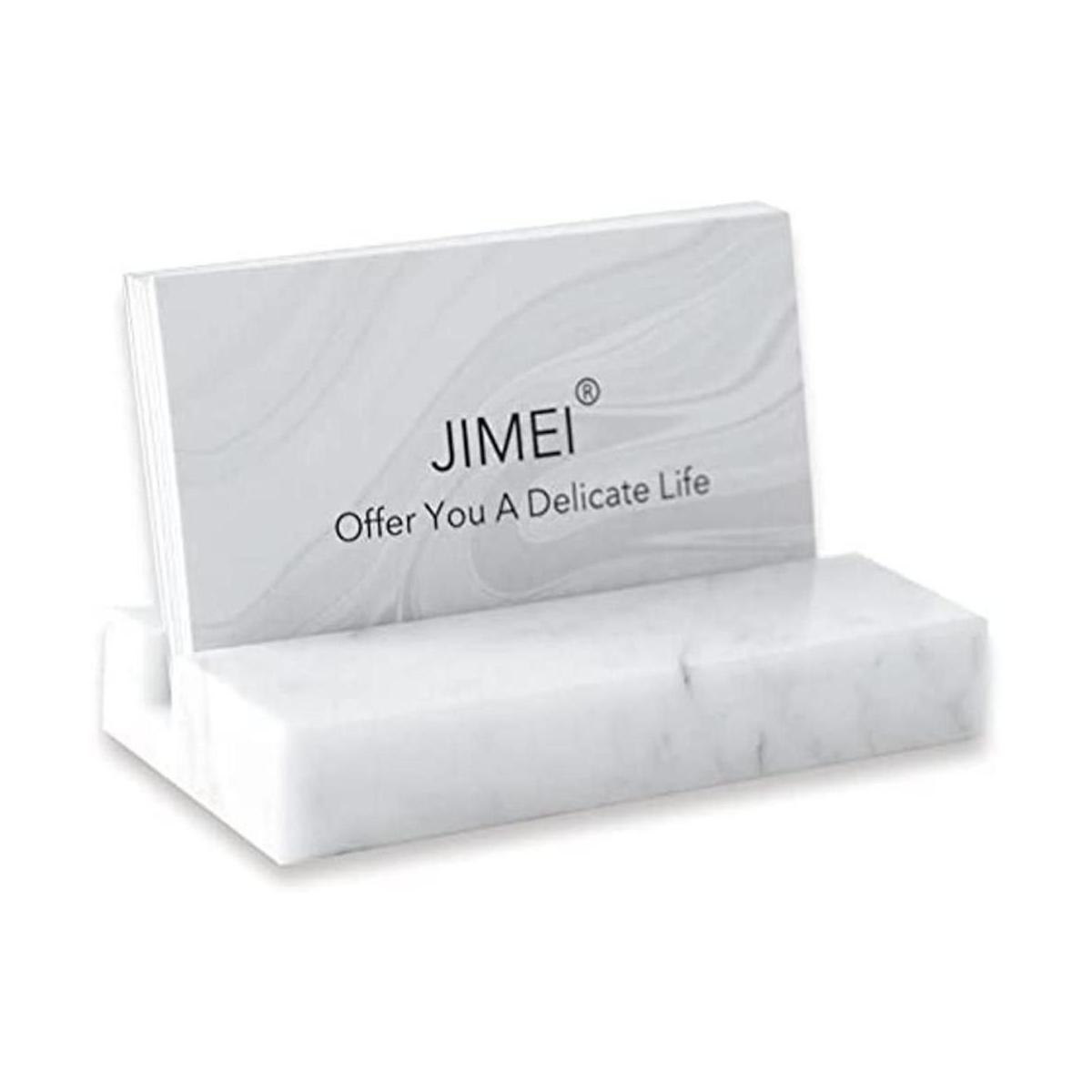 JIMEI Portatarjetas de visita para escritorio elegante