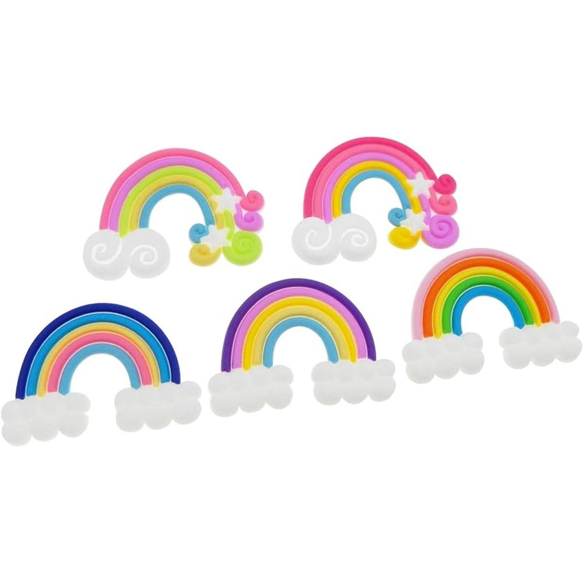 JJGQAZ 50 abalorios de nubes con diseño de arco iris