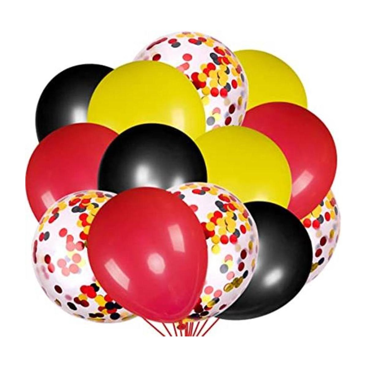 JOYYPOP Globos de látex negro rojo amarillo con globos de