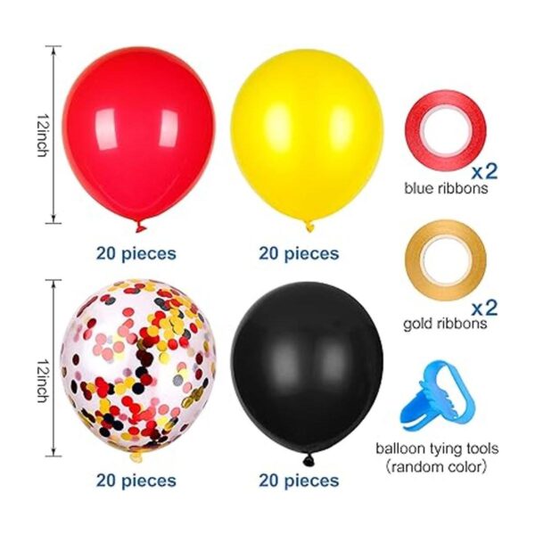 JOYYPOP Globos de látex negro rojo amarillo con globos de_3