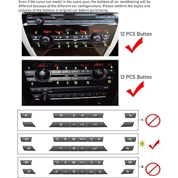 Jaronx Compatible con botón de control climático BMW_2