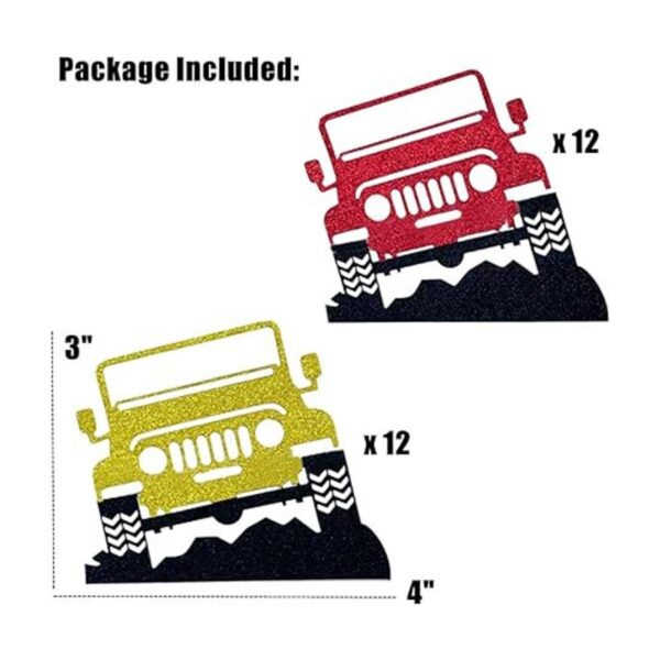 JeVenis 24 piezas de decoración para tartas de auto Jeep