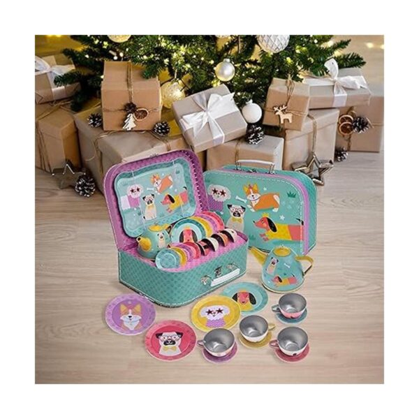 Jewelkeeper Juego de té y estuche de transporte para niños_5