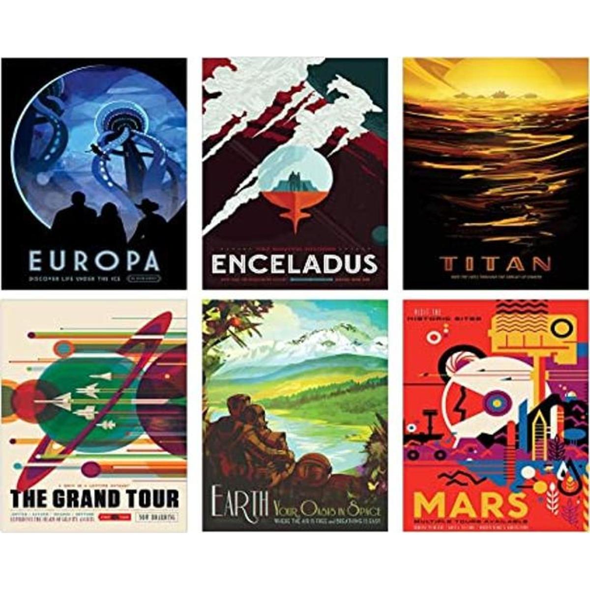 Decoración de pared espacial de la NASA juego de seis