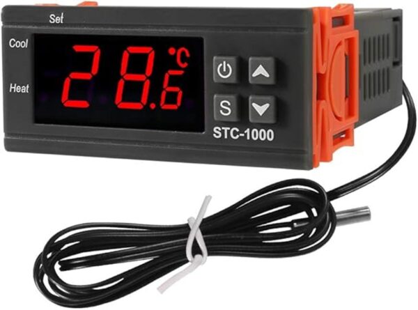 Dorhea Controlador de temperatura LCD digital 10A CC 24V_1